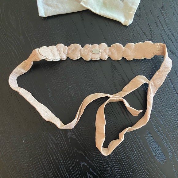 Anthropologie BHLDN Rhinestone and Pearl Leather Tie Belt - Picture 4 of 6